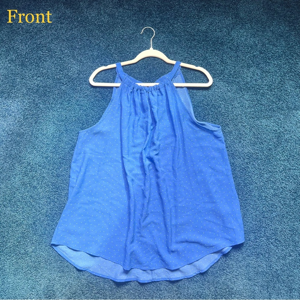 XL High Neck Polka Dot Elevated Sleeveless Blouse